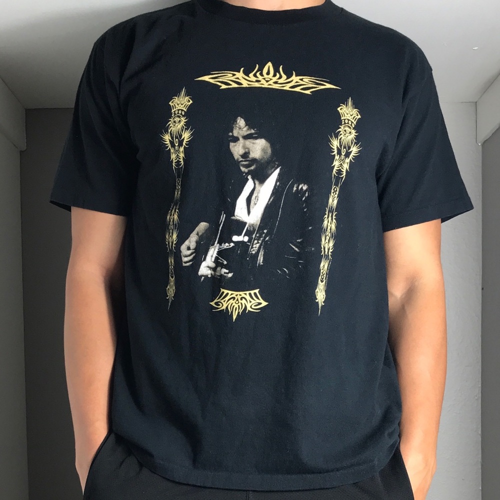 Vintage 1996 Bob Dylan Concert Tour Shirt Tee Black All Sport Size Large